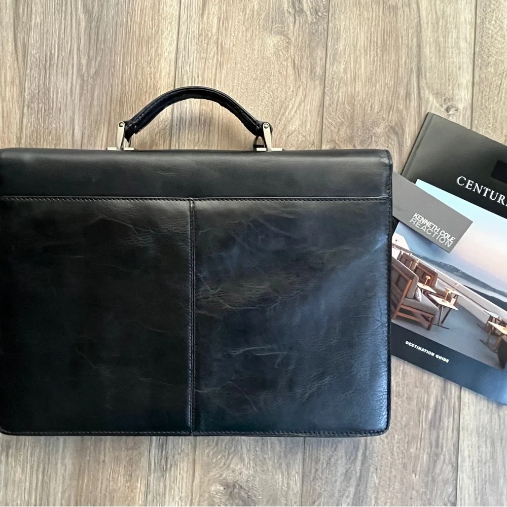 Kenneth Cole Reaction Leather Classic Black Porfolio/Briefcase